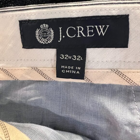 J. Crew Bedford Chino Pants 34x32 Blue White Stripe Flat Front Seersucker Summer - Picture 2 of 8